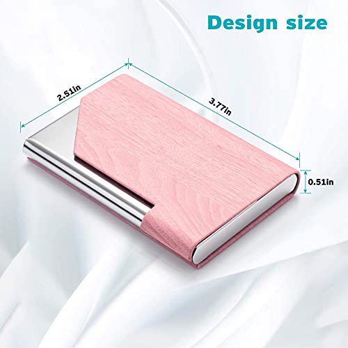 FACATH Business Card Holder for Women and Men, Business Card Case - PU Leather Business Card Case Credit Card ID Case/Wallet Pocket Business Name Card Holder with Magnetic Shut - Keep Cards Secure - Image 3