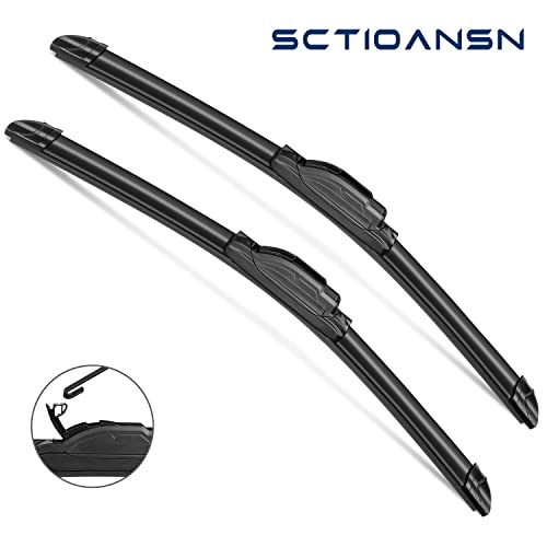 sctioansn 3 Wipers Set for Subaru Forester 2003 2004 2005 2006 2007 2008, Windshield Wiper Blades Original Equipment Replacement Front and Rear- 22"/19"/14B" (Pack of 3) J- HOOK - Image 2
