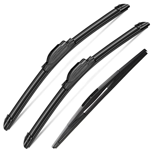 sctioansn 3 Wipers Set for Subaru Forester 2003 2004 2005 2006 2007 2008, Windshield Wiper Blades Original Equipment Replacement Front and Rear- 22"/19"/14B" (Pack of 3) J- HOOK - Image 1