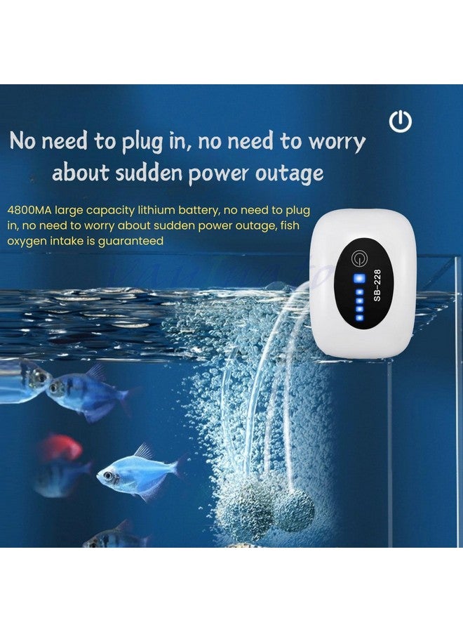 VAYINATO Sobo (SB-228 | 2W | 2 * 3L/Min) Dual Outlet Aquarium Battary Air Pump with Free Airtube and Airstone, Rechargeable and Portable, USB Type for Aquariums, Outdoor Fishing and Power Cut - Image 3