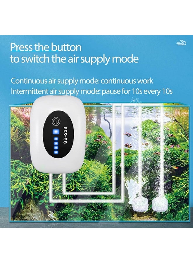 VAYINATO Sobo (SB-228 | 2W | 2 * 3L/Min) Dual Outlet Aquarium Battary Air Pump with Free Airtube and Airstone, Rechargeable and Portable, USB Type for Aquariums, Outdoor Fishing and Power Cut - Image 5