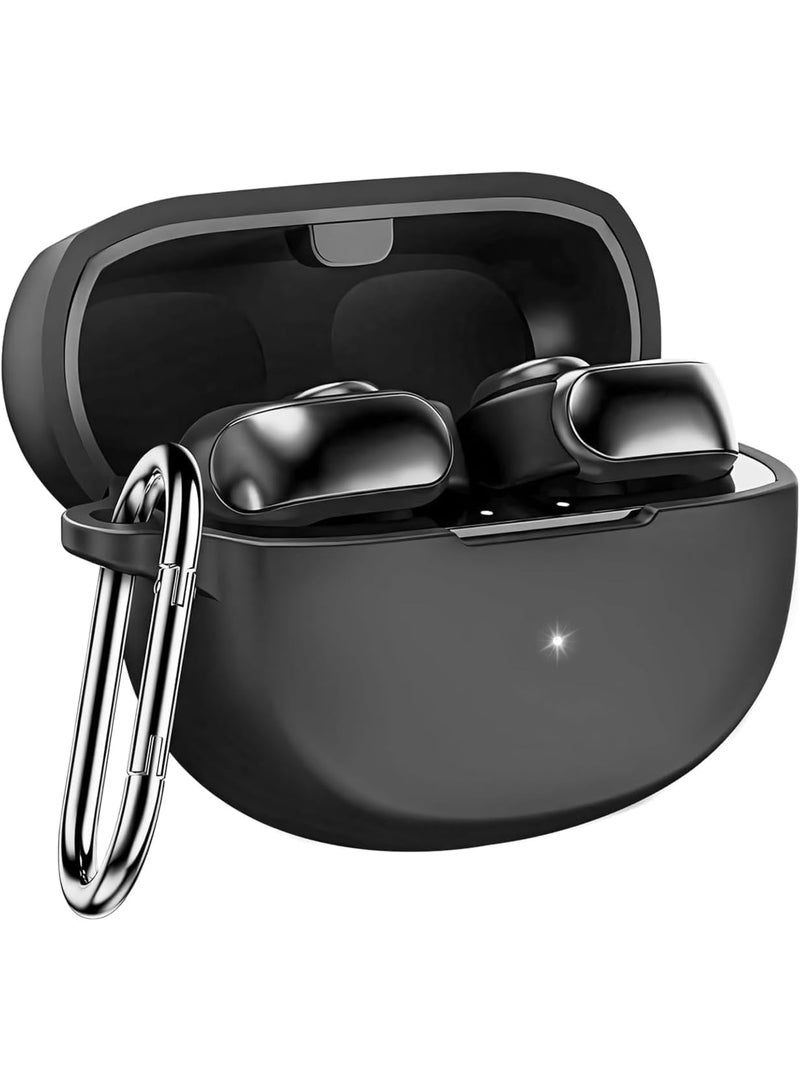 Zikra Silicone Case for Bose Ultra Open Ear Earbuds Protective Case, Shockproof Silicone Case Protective Cover with Front LED Visible, Compatible with Bose Ultra Open Ear Earbuds, Black - Image 1