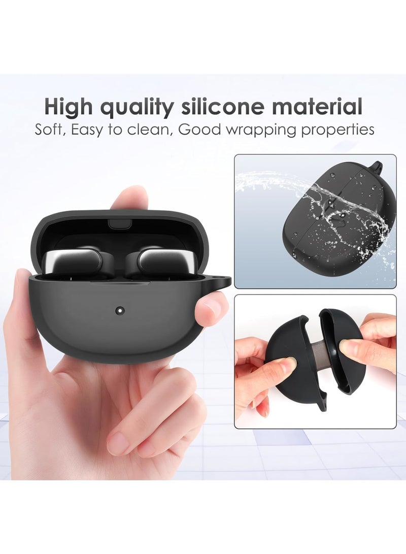 Zikra Silicone Case for Bose Ultra Open Ear Earbuds Protective Case, Shockproof Silicone Case Protective Cover with Front LED Visible, Compatible with Bose Ultra Open Ear Earbuds, Black - Image 4