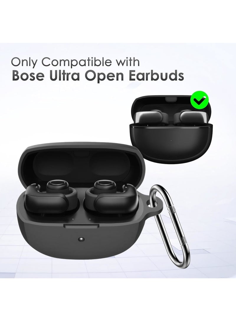 Zikra Silicone Case for Bose Ultra Open Ear Earbuds Protective Case, Shockproof Silicone Case Protective Cover with Front LED Visible, Compatible with Bose Ultra Open Ear Earbuds, Black - Image 2