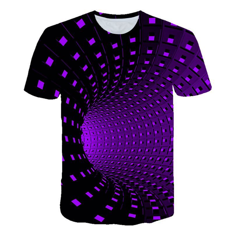 Vortex Tunnel 3D Digital Printing Overseas E-Commerce Manufacturers Sell Men'S And Women'S Casual Breathable T-Shirts For Men - Image 3