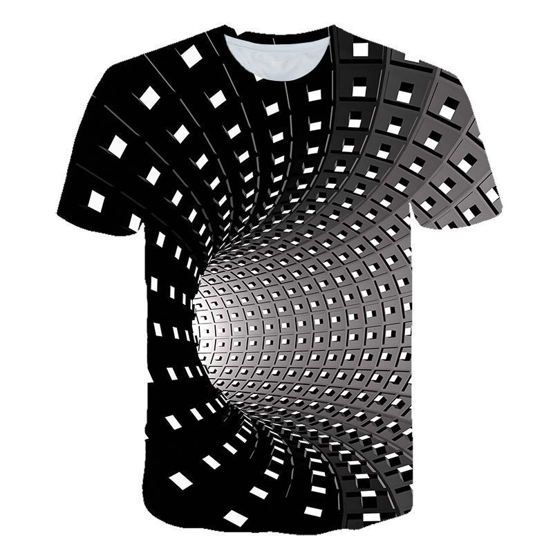 Vortex Tunnel 3D Digital Printing Overseas E-Commerce Manufacturers Sell Men'S And Women'S Casual Breathable T-Shirts For Men - Image 2