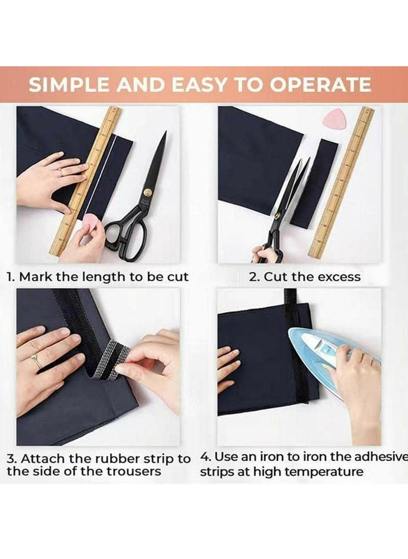 Generic Trousers Edge Modified Strips, Iron-on Instant Hem Tape, 2m Pants Edge Shorten Self-Adhesive, 25mm Trouser Mouth Paste Edge Fabric Tape for Suit Pants Jeans Trousers, DIY Sewing Accessories  - Image 5