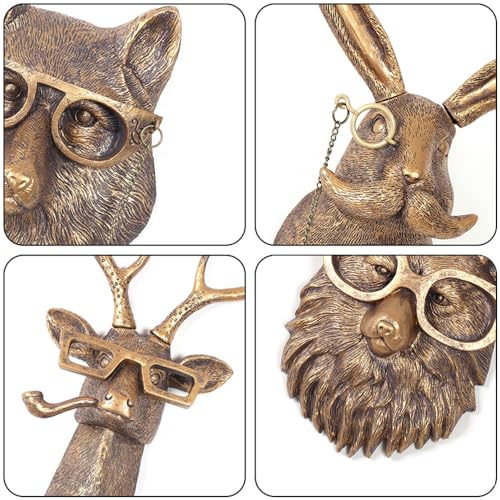 Joogour Head Wall Mount Decor,Resin Animal Sculptures，Art Deco Wall Hanging Decoration for Living Room Bedroom Officeroom Gift (Bear) - Image 3
