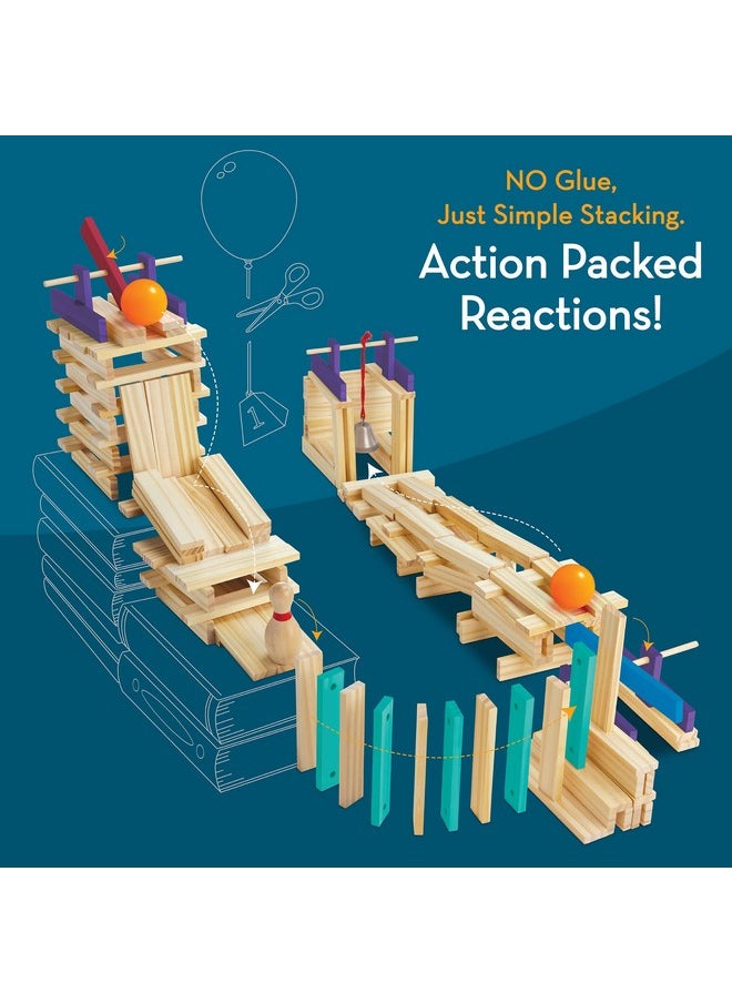 Mindware MindWare KEVA Contraptions Reactions Planks Building Toy - 178 KEVA Building Planks (191 Piece Set) - Free-Form Wood Building Set for Kids to Create Their Own Ball Maze - Ages 7 & Up  - Image 5