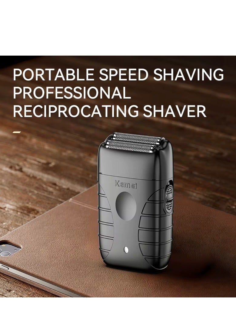 Kemei Men's 2-in-1 Electric Shaver & Beard Trimmer - Cordless Rechargeable Razor for Smooth Shaving & Precise Grooming, Waterproof, Ergonomic Design Black - Image 2