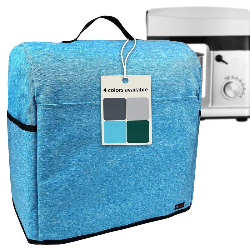 TORISING Stand Mixer Dustproof Cover with Organizer Bag for Kitchenaid Mixer Multi Pockets for Various Kitchen Appliance Accessories Blue 455 Quart