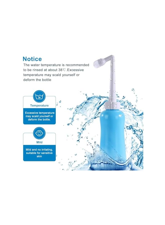 The Bros Portable Shattaf, 450ml Handheld Postpartum Perineal Cleansing Childbirth Cleaner, Plastic Retractable Bidet for Toilet, Portable Travel Bidet for Outdoor, Travling, Personal Hygiene (Blue) - Image 3