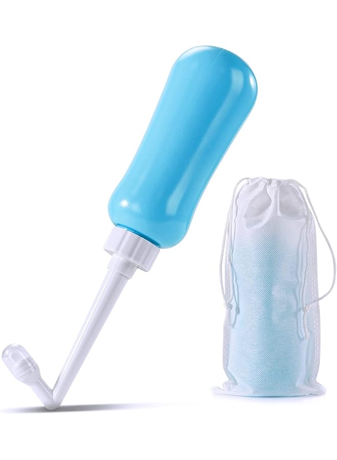 The Bros Portable Shattaf, 450ml Handheld Postpartum Perineal Cleansing Childbirth Cleaner, Plastic Retractable Bidet for Toilet, Portable Travel Bidet for Outdoor, Travling, Personal Hygiene (Blue) - Image 1