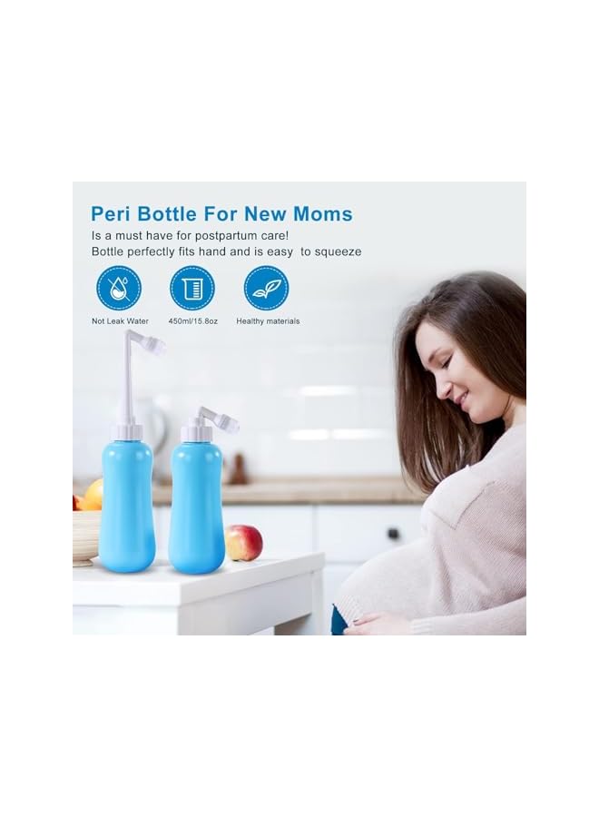 The Bros Portable Shattaf, 450ml Handheld Postpartum Perineal Cleansing Childbirth Cleaner, Plastic Retractable Bidet for Toilet, Portable Travel Bidet for Outdoor, Travling, Personal Hygiene (Blue) - Image 2