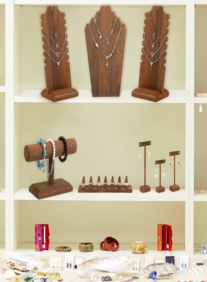 Jerify 13 Pcs Jewelry Displays Holder Set Wooden T Shape Necklace Bracelet Finger Ring Earring Display Stand for Home Jewelry Organizer Store Showcase Selling - Image 4