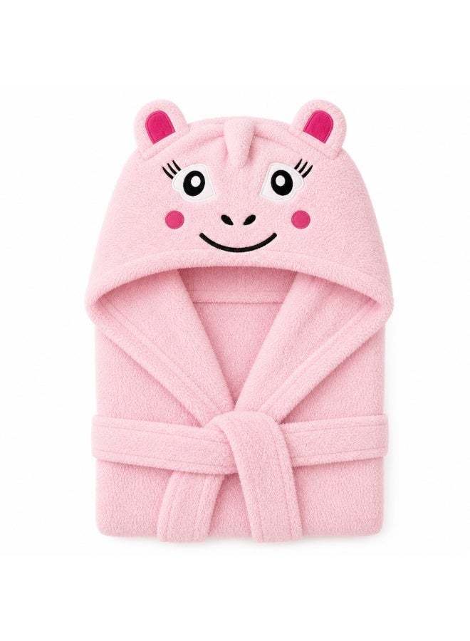 VELMORE Premium Kids Hooded Bathrobe – 100% Cotton Soft & Absorbent Towel Robe for Boys & Girls, Lightweight, Quick Dry, with Belt & Pockets (650 GSM) - 06 - 10 Y - Pink - Image 2