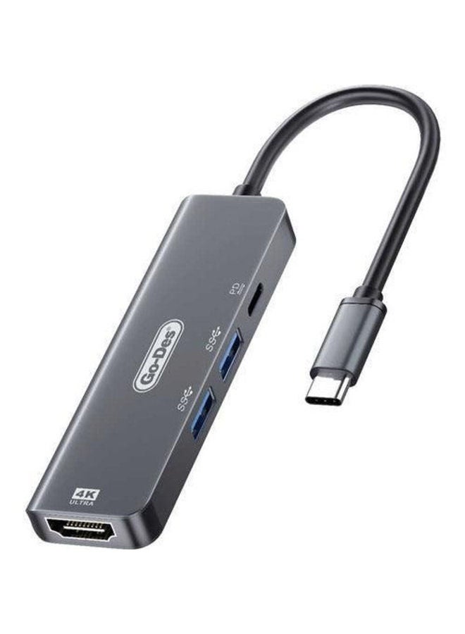 GO-DES GD-6828 Type-C To Hdtv 4 In 1 Converter Adapter | Multi function Docking 4k - Image 1