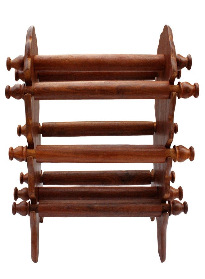 ITOS365 Handmade Wooden Bangle Holder Stand for Women | 12 Inch Carved Jewellery Organizer | Durable Bracelet & Bangle Storage Display | Traditional Handcrafted Wooden Jewelry Stand - Image 2