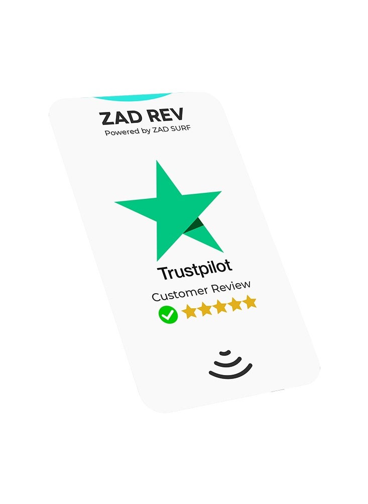 Zad Surf Zad Rev. Trustpilot Reviews NFC Card from (Zad Surf) allowing you boosting reviews - iOS and Android 
