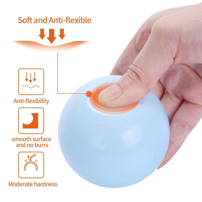 PlayMaty PlayMaty Pack of 50 Macaron Pit Ball Plastic Ball Kids Swim Pit Fun Toy 50 Pieces Phthalate Free BPA Free Balls with Storage Bag for Baby Playhouse Pool Birthday Party Decoration (Light Blue) - Image 3