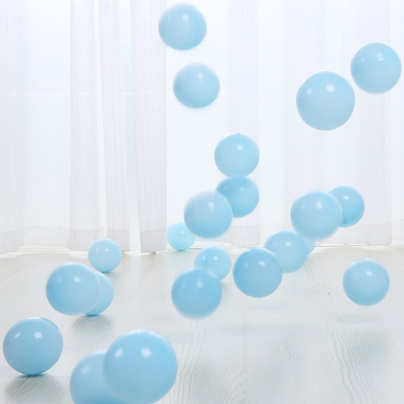 PlayMaty PlayMaty Pack of 50 Macaron Pit Ball Plastic Ball Kids Swim Pit Fun Toy 50 Pieces Phthalate Free BPA Free Balls with Storage Bag for Baby Playhouse Pool Birthday Party Decoration (Light Blue) - Image 4