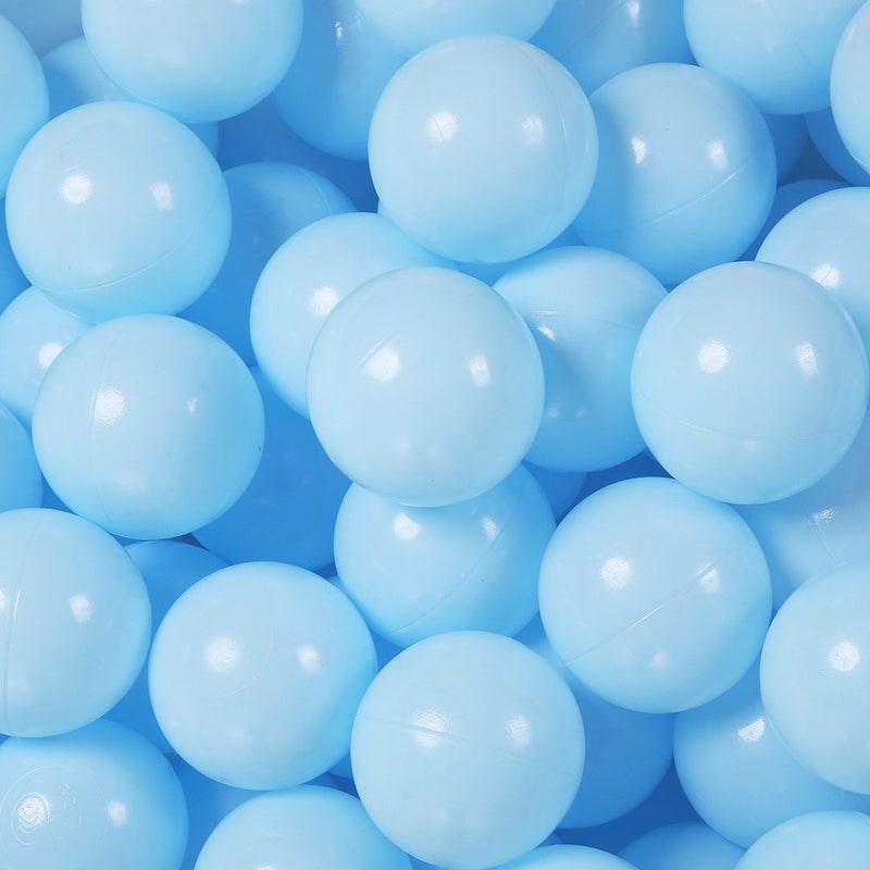 PlayMaty PlayMaty Pack of 50 Macaron Pit Ball Plastic Ball Kids Swim Pit Fun Toy 50 Pieces Phthalate Free BPA Free Balls with Storage Bag for Baby Playhouse Pool Birthday Party Decoration (Light Blue) - Image 1