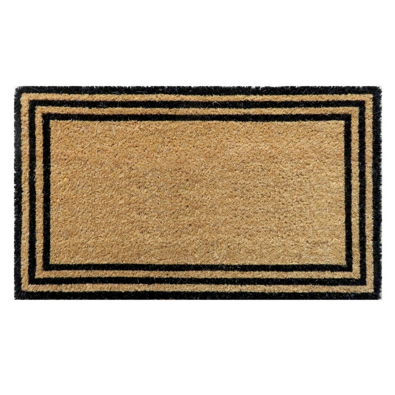 ATMAH Natural Coir Doormat 35x60 cm Black Border | Non Slip Dirt Trapper | Indoor & Covered Outdoor Entrance Mat - Image 5