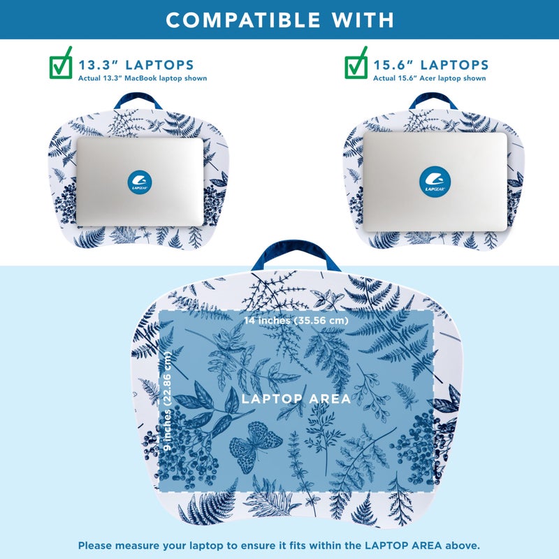 LAPGEAR MyStyle Portable Lap Desk with Cushion - Blue Garden - Fits up to 15.6 Inch Laptops - Style No. 45302 - Image 3