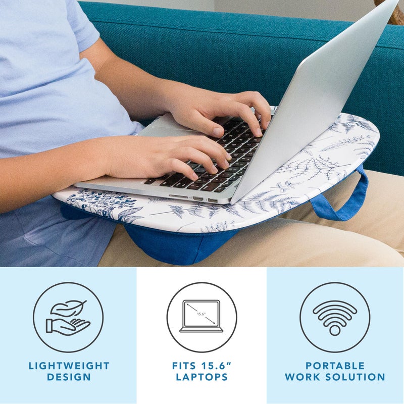 LAPGEAR MyStyle Portable Lap Desk with Cushion - Blue Garden - Fits up to 15.6 Inch Laptops - Style No. 45302 - Image 2