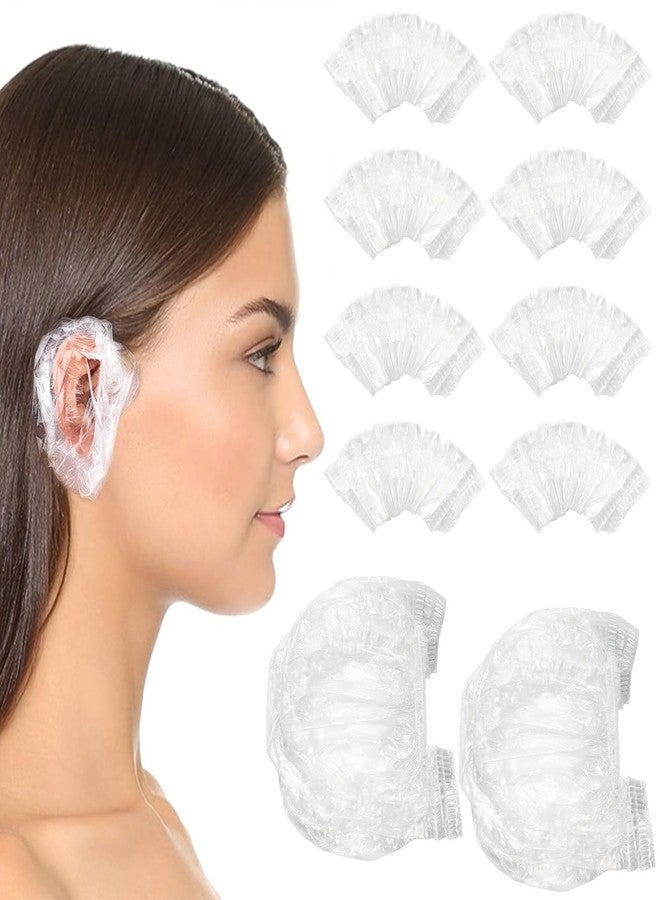 Rimoev 400 Count Disposable Ear Covers for Shower Waterproof, 1.8x0.8 Inch Ear Shower Caps for Adults, Clear Water Elastic Ear Caps for Bathing, Washing Hair, Kids & Adults - Image 1