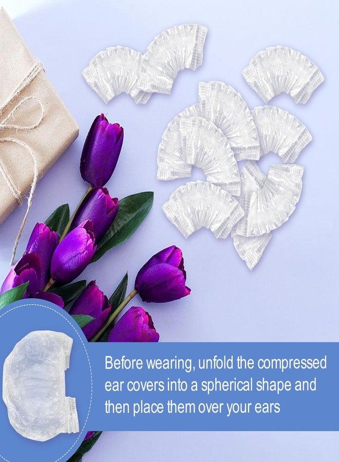 Rimoev 400 Count Disposable Ear Covers for Shower Waterproof, 1.8x0.8 Inch Ear Shower Caps for Adults, Clear Water Elastic Ear Caps for Bathing, Washing Hair, Kids & Adults - Image 4