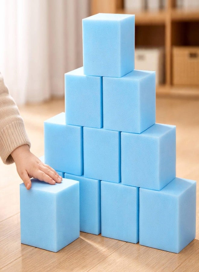 FUBOTRAD Foam Pit Blocks Foam Padding Sponge Pit Cubes Sponge Blocks for Amusement Park Gymnastics Freerunning and Parkour Courses - 48PCS 5" x 5" x 5" (Light Blue) - Image 2