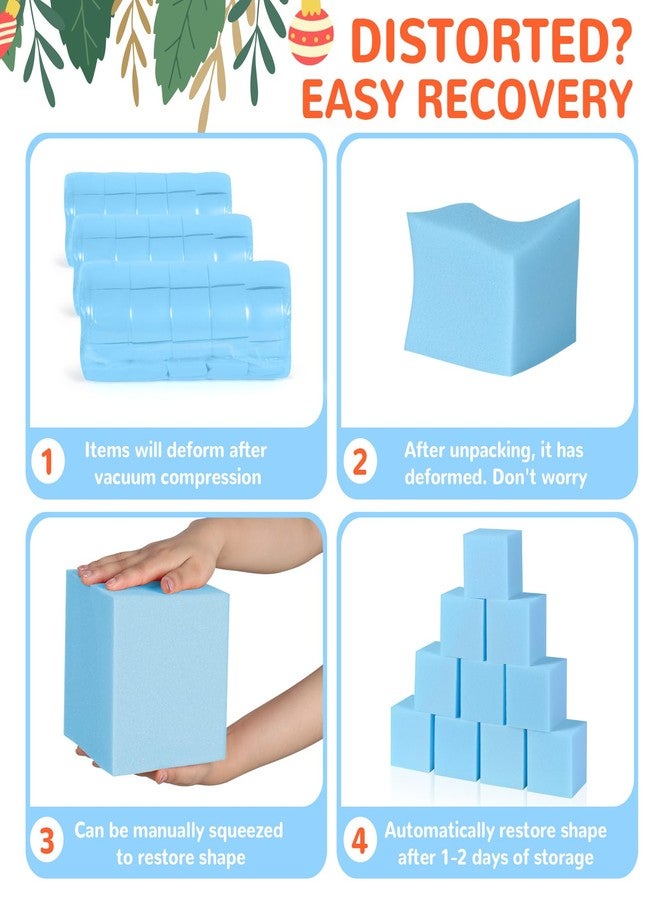 FUBOTRAD Foam Pit Blocks Foam Padding Sponge Pit Cubes Sponge Blocks for Amusement Park Gymnastics Freerunning and Parkour Courses - 48PCS 5" x 5" x 5" (Light Blue) - Image 4