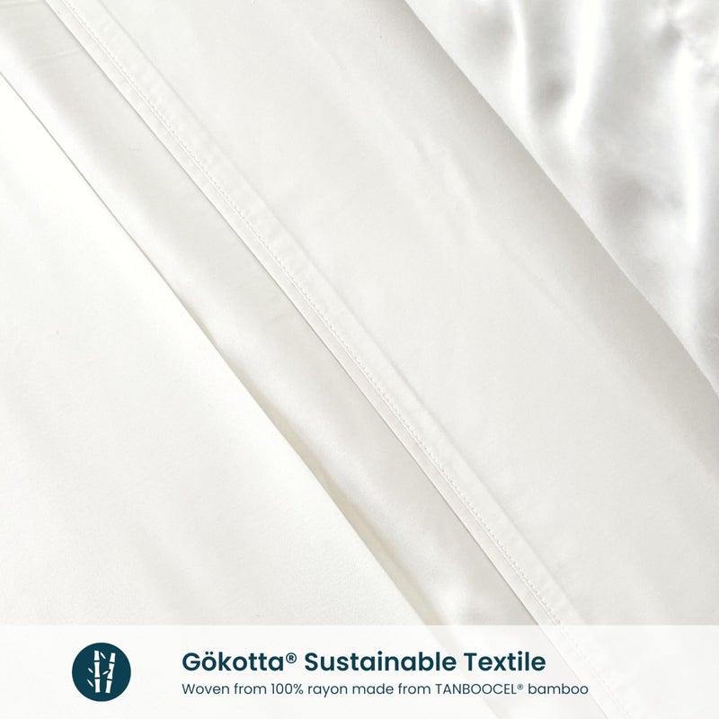 GOKOTTA Envelope Pillow Cases Queen Size 2 Pack  100% Rayon Made from Bamboo Cooling Pillowcases Soft and Silky for Hair and Face (20""*30"") - Image 4