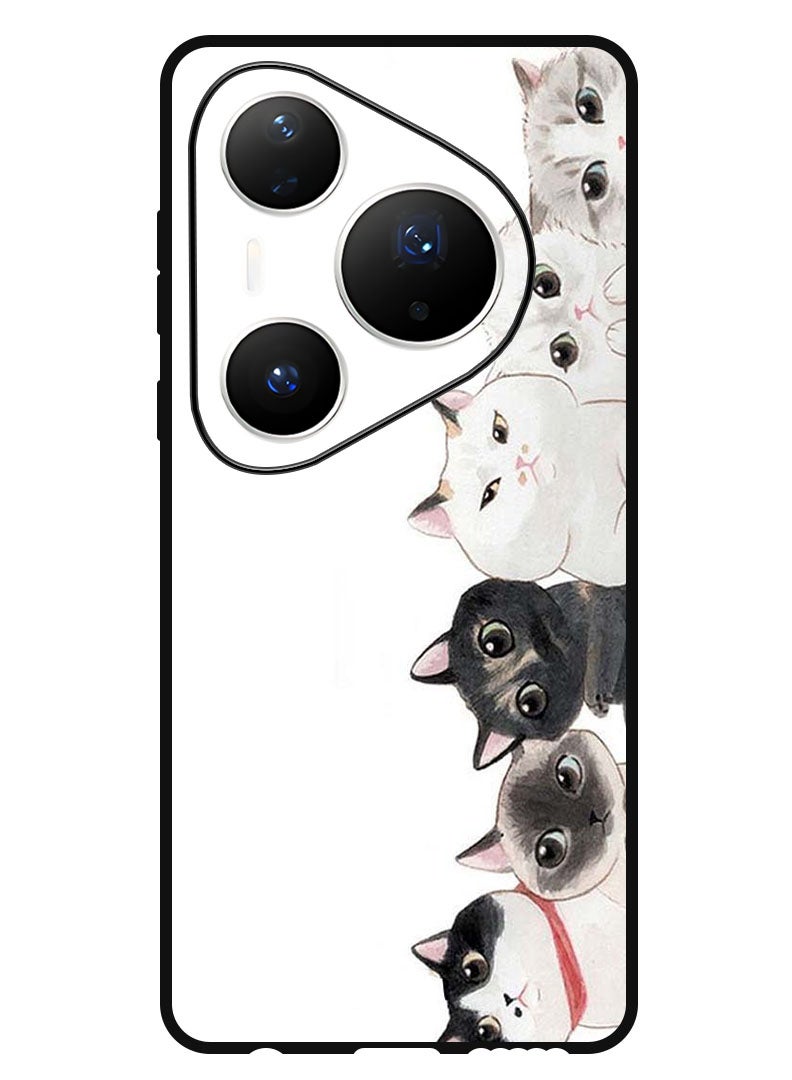 Theodor Case Compatible with Huawei Pura 80 Pro 6.8 Inch Protection Shockproof Bumper Cover Cute Cats - Image 1