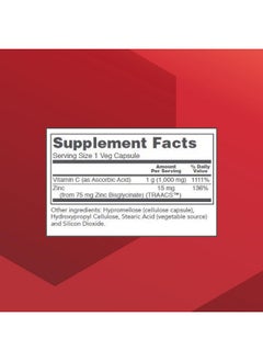 Protocol For Life Balance Protocol C-1000 + Zinc-15 - Vitamin C & Zinc Bisglycinate - Immune Support Supplement* - Antioxidants Supplement* - with Ascorbic Acid - 120 Veg Capsules  - Image 2