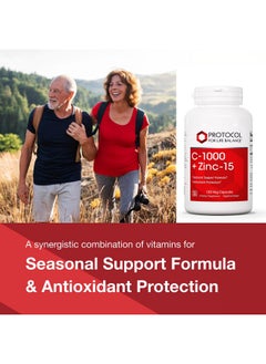 Protocol For Life Balance Protocol C-1000 + Zinc-15 - Vitamin C & Zinc Bisglycinate - Immune Support Supplement* - Antioxidants Supplement* - with Ascorbic Acid - 120 Veg Capsules  - Image 3