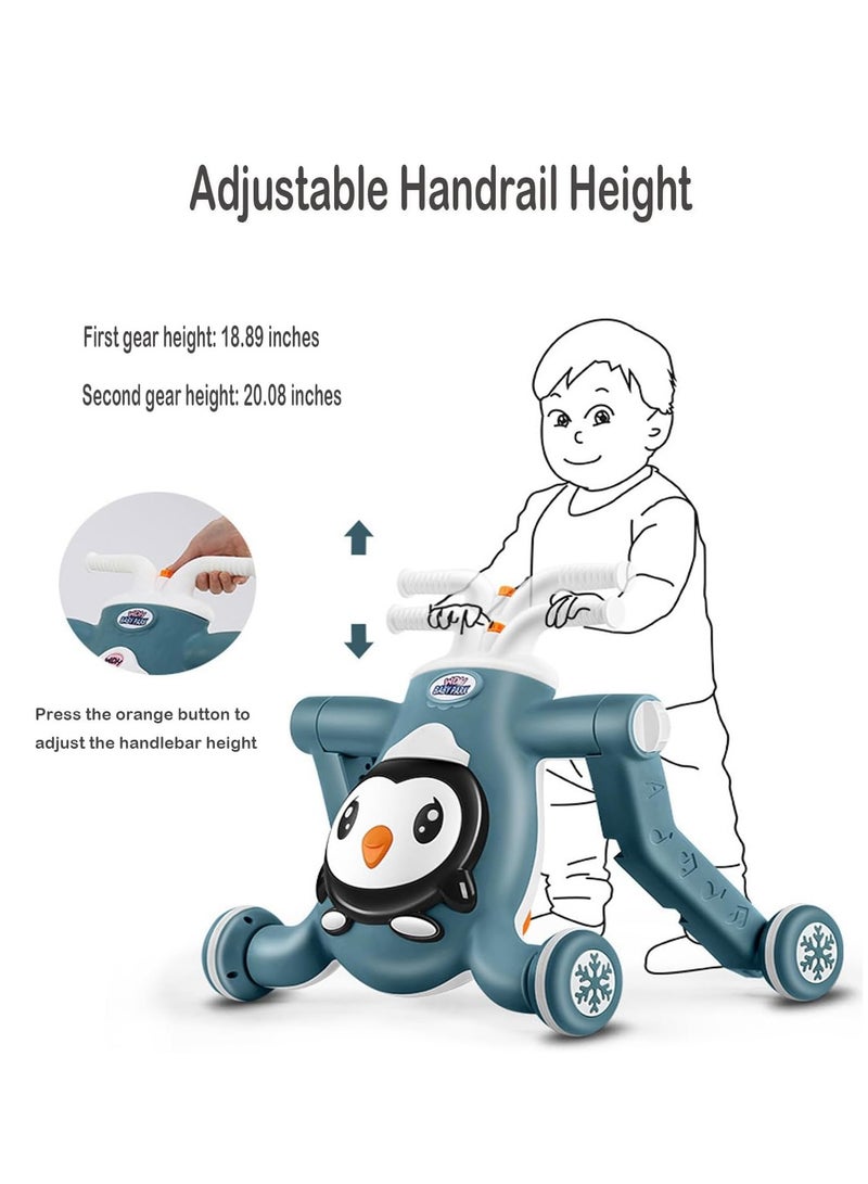 شو وو مشاية أطفال 3 في 1، سكوتر أطفال، لوح تزلج أطفال، مشاية أطفال قابلة للدفع، لعبة تعليمية موسيقية، ألعاب تعليمية مبكرة، دراجة أطفال يمكن تجميعها كسكوتر/دراجة نارية/مركز أنشطة - Image 3