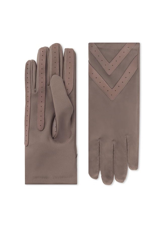 Isotoner Womens Water Repellent Stretch Sapndex Chevron Touchscreen Gloves, Deep Taupe, S/M - Image 1