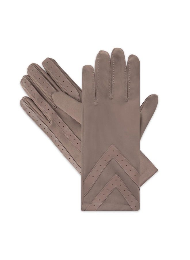 Isotoner Womens Water Repellent Stretch Sapndex Chevron Touchscreen Gloves, Deep Taupe, S/M - Image 4