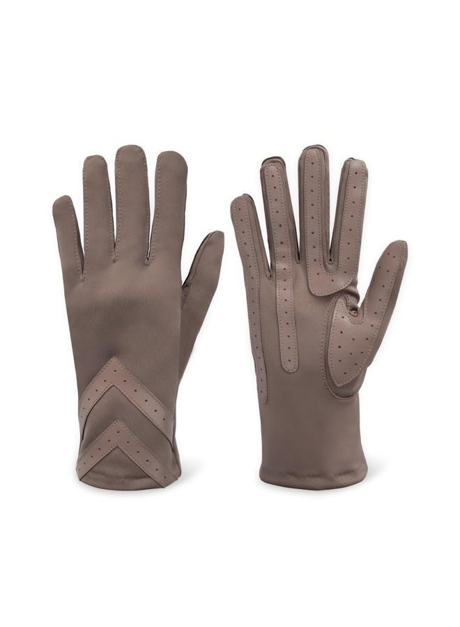 Isotoner Womens Water Repellent Stretch Sapndex Chevron Touchscreen Gloves, Deep Taupe, S/M - Image 5