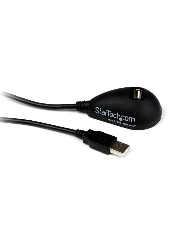 StarTech 5ft USB 2.0 Extension Cable - Male to Female - 5 ft USB A to A Extension cord for Laptop, Desktop, Tablet, Webcam & More (USBEXTAA5DSK) , Black  - Image 1