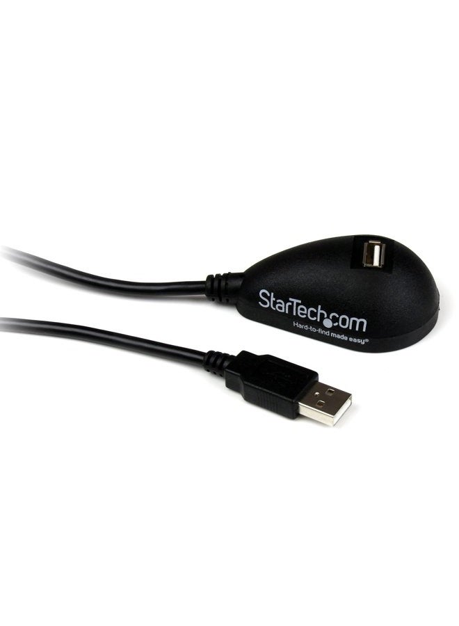 StarTech .com 5ft USB 2.0 Extension Cable - Male to Female - 5 ft USB A to A Extension cord for Laptop, Desktop, Tablet, Webcam & More (USBEXTAA5DSK), Black - Image 1