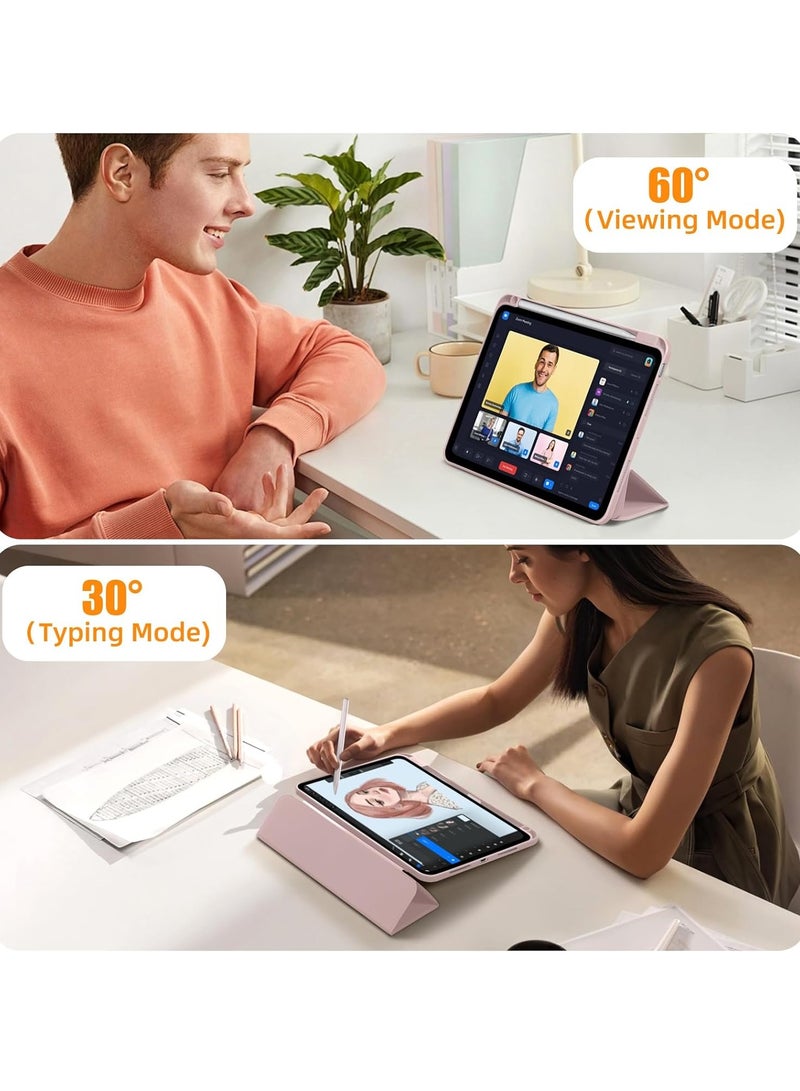 DUSALA 2 in 1 Case for Case for iPad Pro 11 inch (M4) 2024 with Pencil Holder, Slim Stand Protective Cover with Clear Transparent Back Shell for iPad Pro 11 inch Tablet, Support Auto Wake/Sleep With Tempered Glass - Image 4