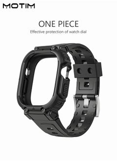Motim Rugged Armor Apple Watch Band with Case 44mm/45mm, Shockproof Replacement Strap Wristband with Bumper Case Cover for iWatch SE2 SE Series 9/8/7/6/5/4  - Image 3