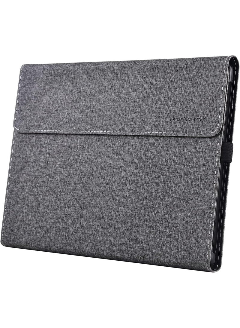 حافظة واقية متوافقة مع جهاز Microsoft Surface Pro بحجم 12 بوصة (2025)، غلاف حقيبة واقية مع قاعدة من جلد PU للحماية لجهاز Surface Pro 12 (رمادي) - Image 5