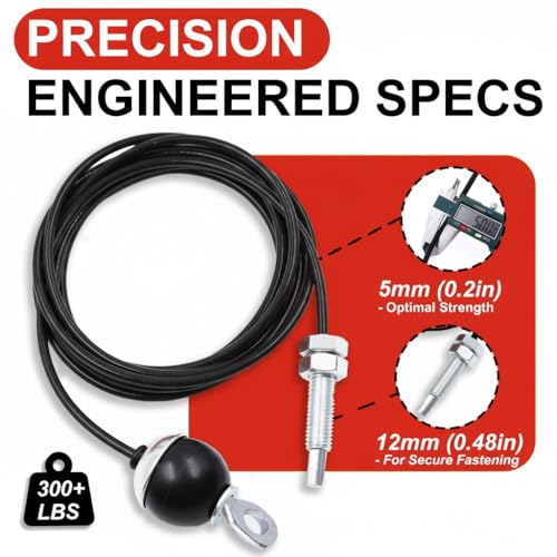J Bryant Fitness Gym Replacement Cable Screw Bolt Cables Fitness Pulley Thick 5mm Heavy Duty Steel Wire Rope for Home Gym Cable Pulley Machine Accessories - Image 3