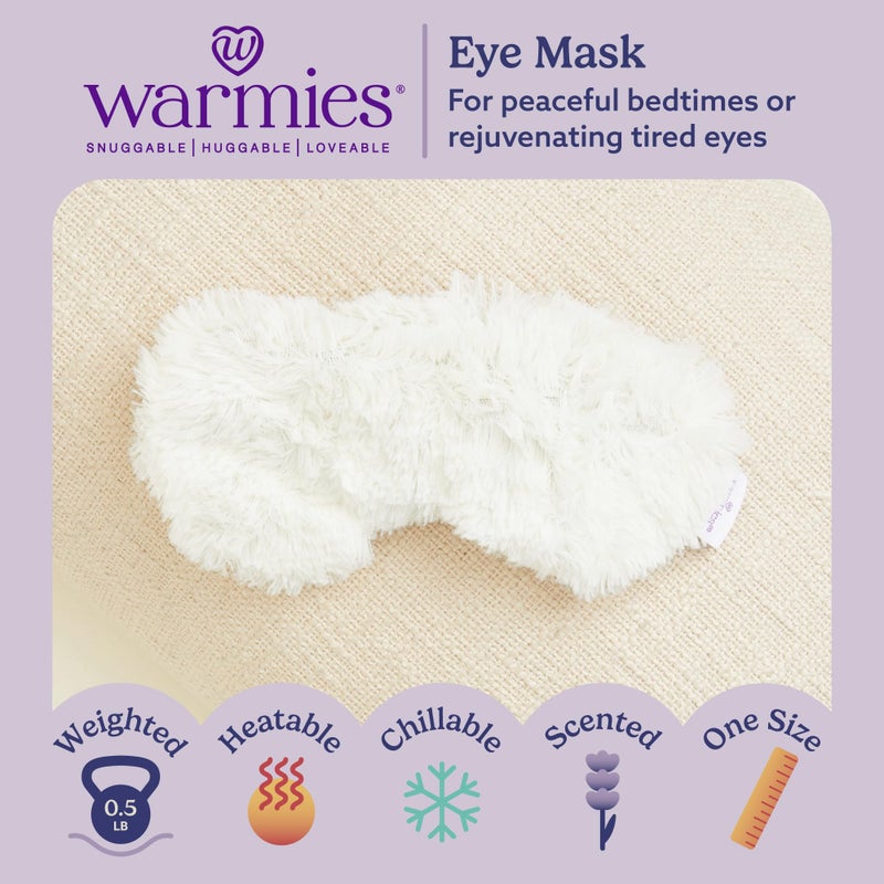 warmies Microwavable Eye Mask for Warmth & Comfort - Heating & Cooling Compress for Calming Relaxation - Weighted & Heated Eye Mask with Scented Lavender for Sleeping - Cream - Image 2