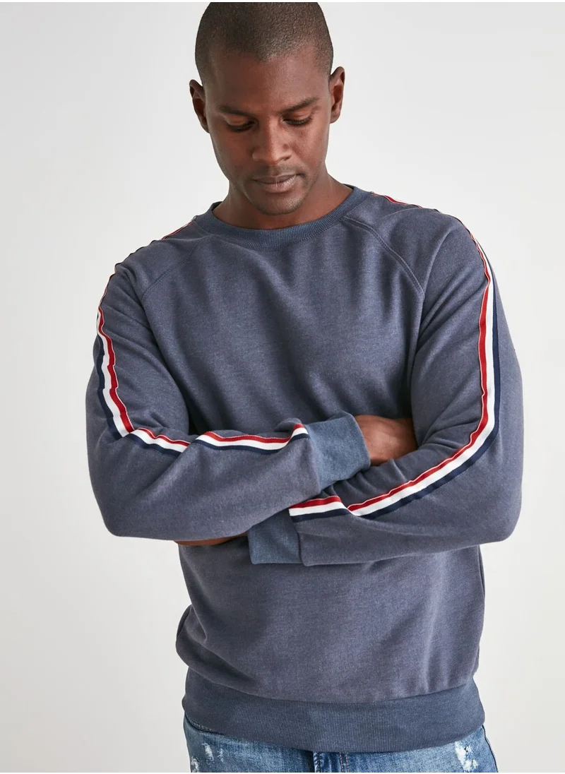 trendyol Striped Sleeve Sweatshirt