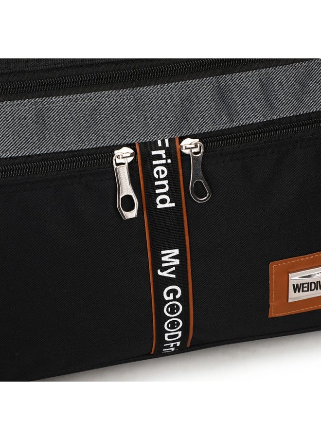WAOKN - Large-capacity Foldable Portable Travel Bag Unisex Student Travel Luggage Bag Waterproof Shoulder Bag,For Gyms and Weekend Getaway Portable Travel Lightweight Waterproof Bag,Travel Duffel Bags(Black) - Image 1